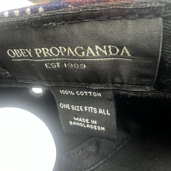 Obey Propaganda 5 Panel Hat Mens Blue Orange Aztec Tribal Cap Strapback - Picture 8 of 8